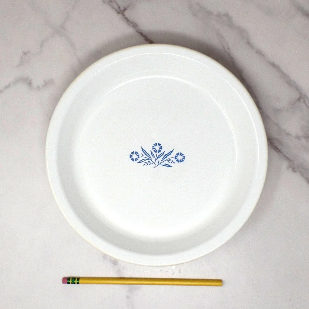 Vintage Corningware 9 Inch Pie Plate (P-309), Blue Cornflower (1966-69)